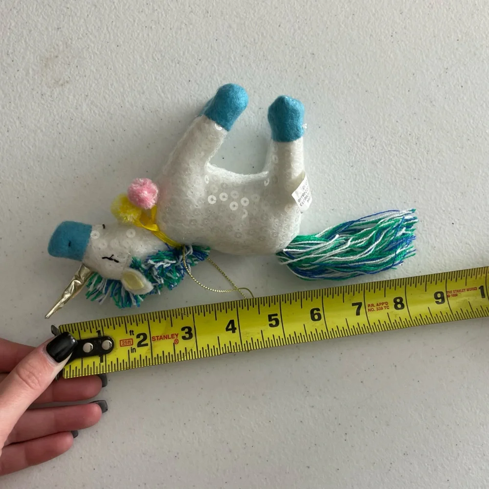 Target Sequin Plush Unicorn 🦄 Christmas Ornament Holiday Decor Blue White